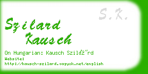 szilard kausch business card